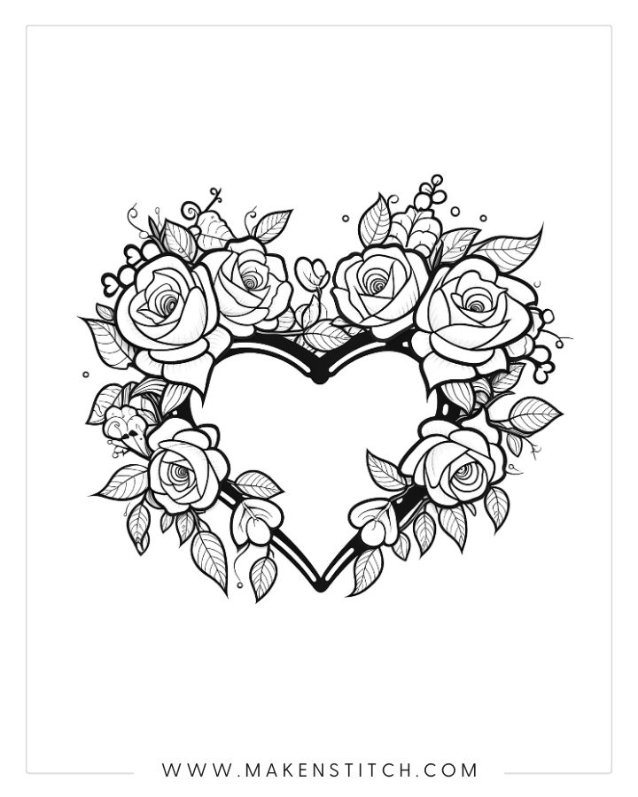 Free valentines heart coloring pages for kids and adults