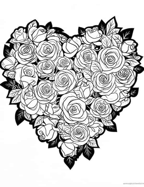 Beautiful rose coloring pages for kids and adults