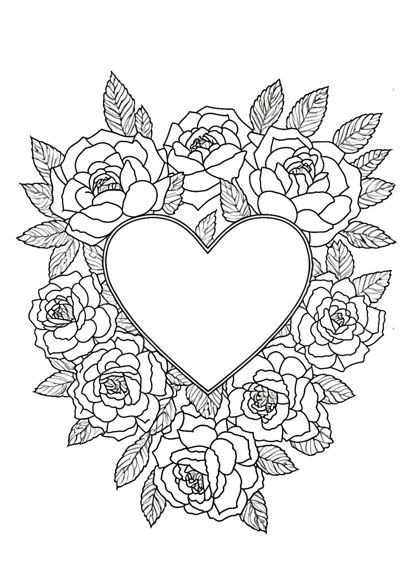 Free printable roses coloring pages for adults and kids