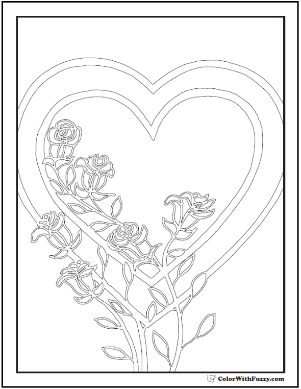 Rose coloring pages â free digital coloring pages for kids