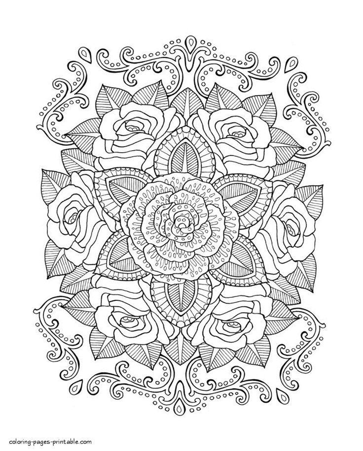 Roses adult coloring page pattern coloring pages coloring pages adult coloring pages