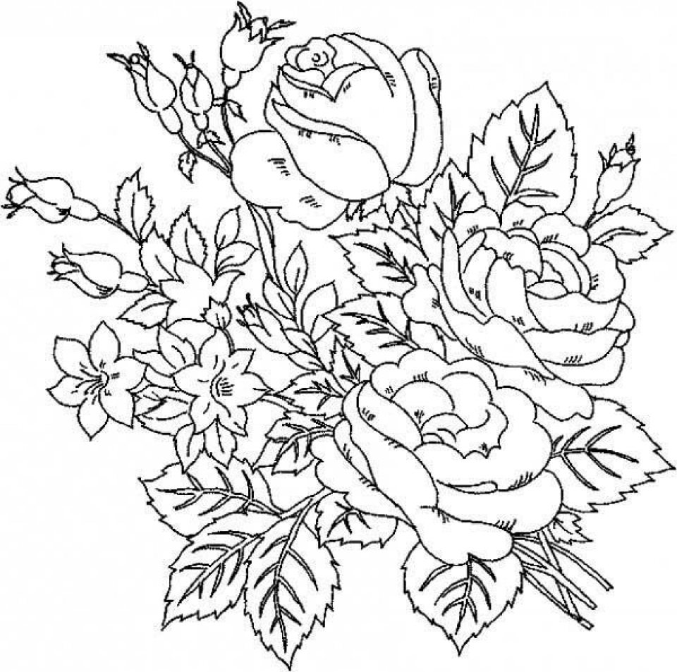 Free printable roses coloring pages for adults