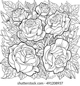 Rose coloring page images stock photos d objects vectors