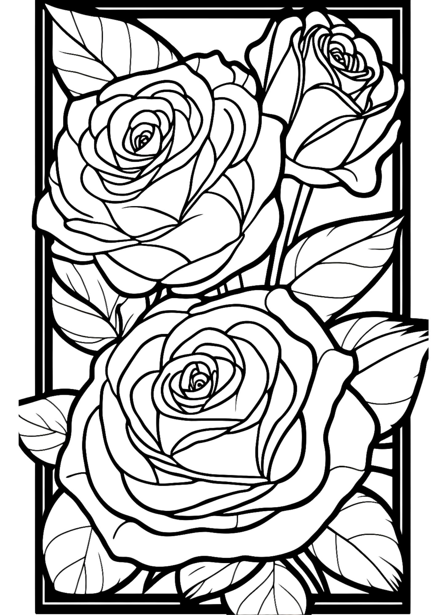 Free printable roses coloring pages for adults and kids