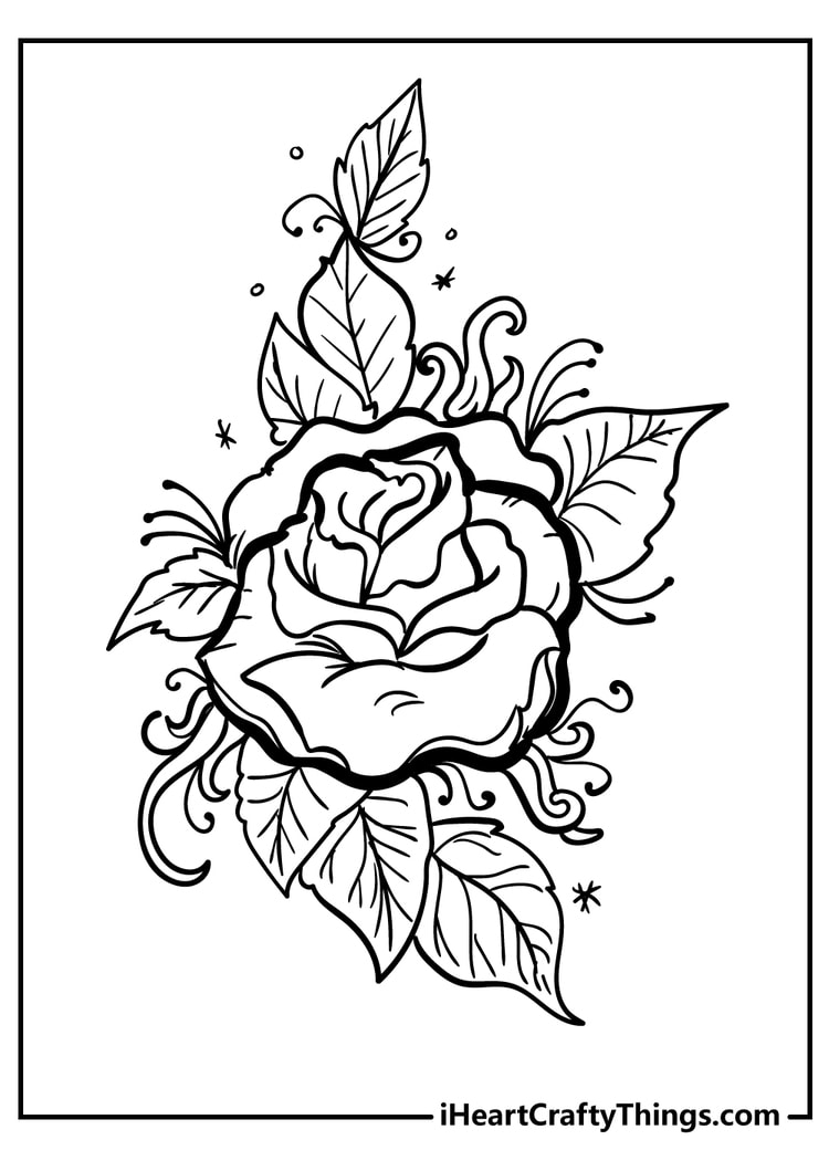 Rose coloring pages free printables