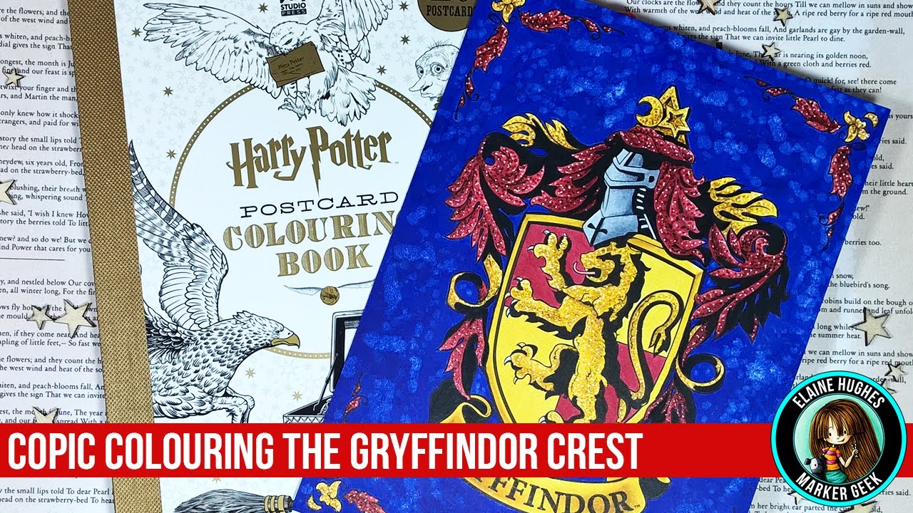 Copic colouring the gryffindor crest