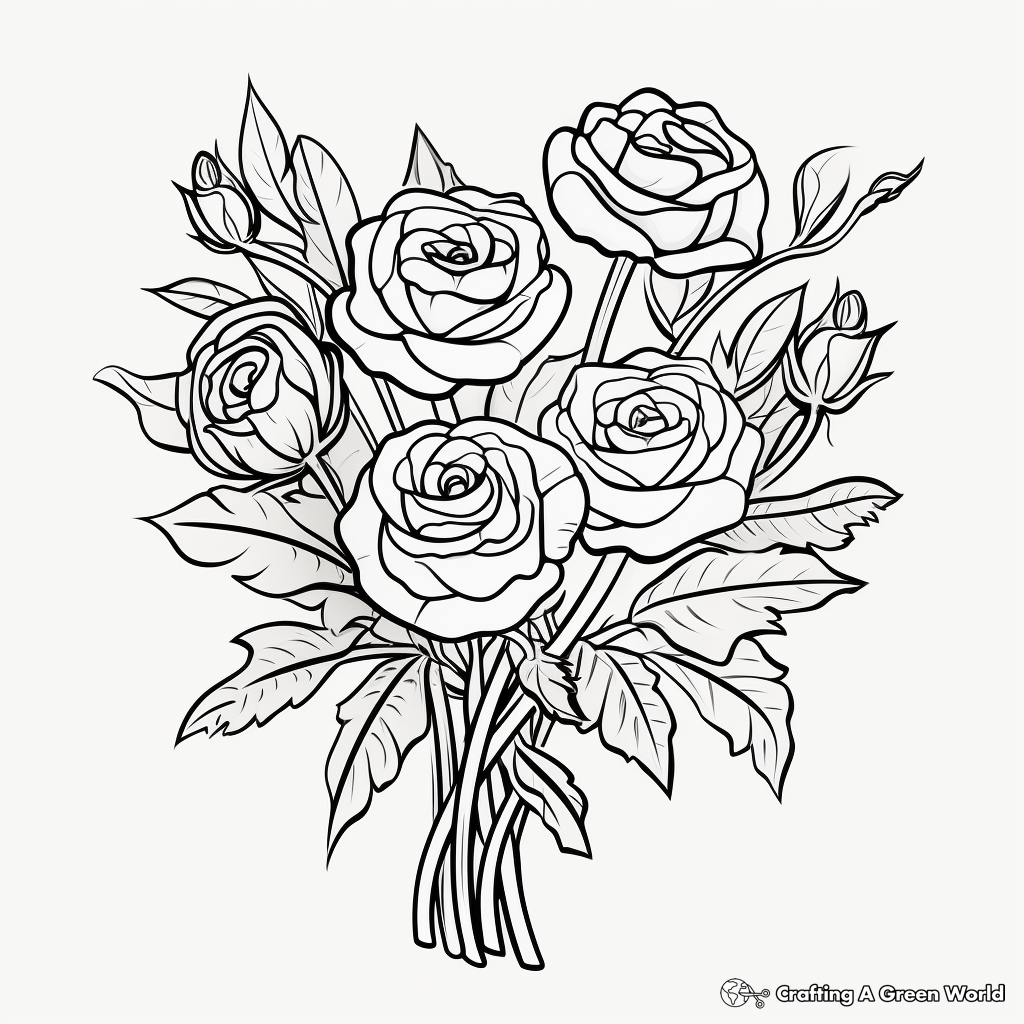 Flower bouquet coloring pages