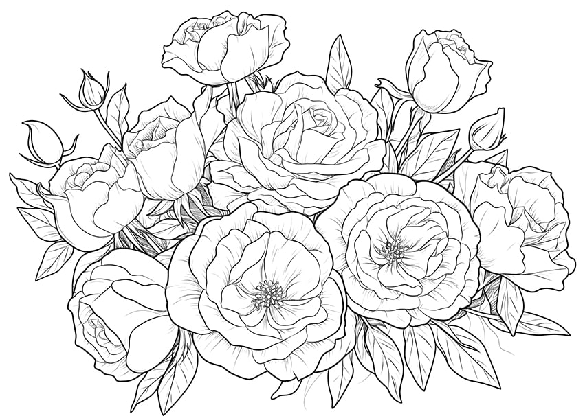 Rose coloring pages