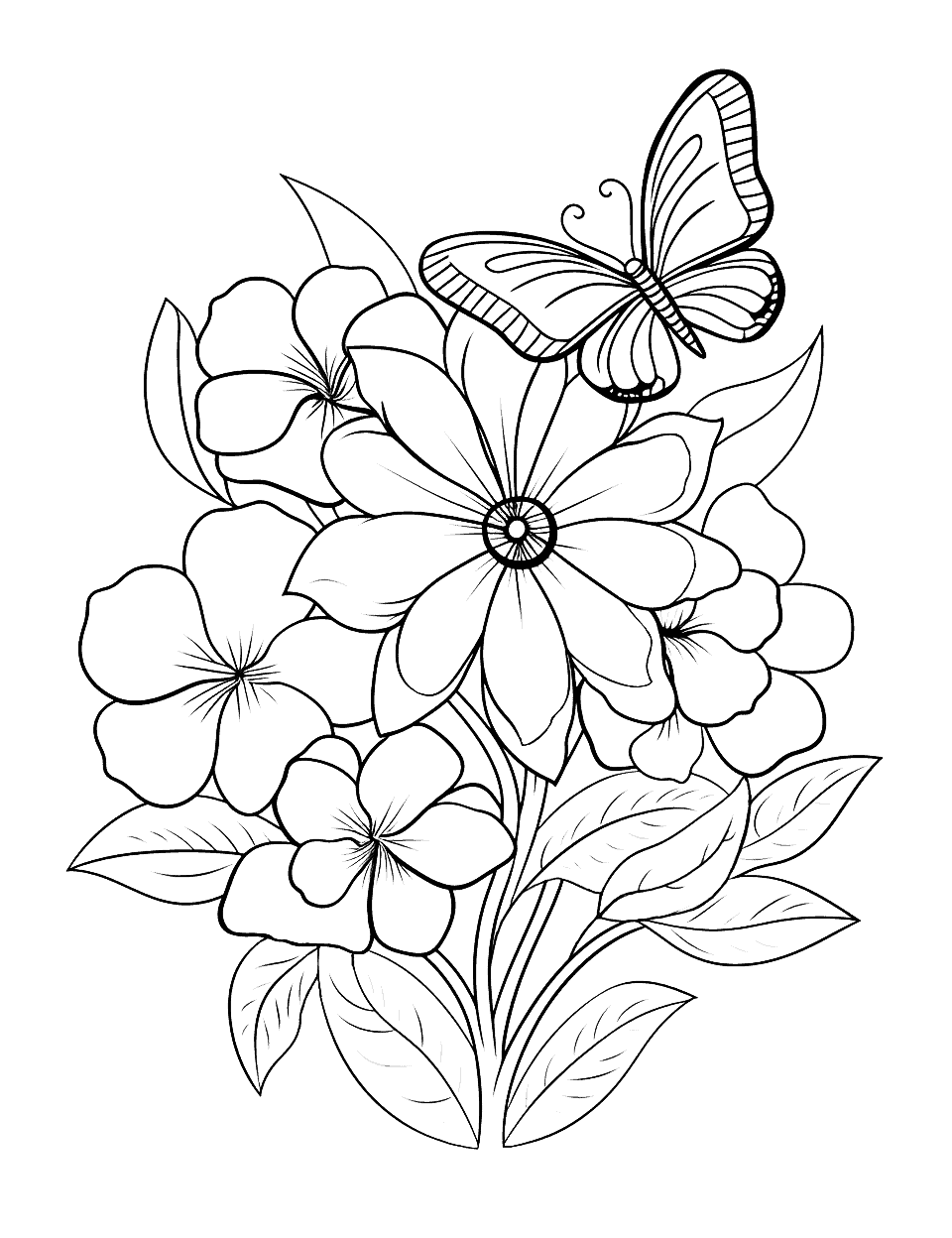 Flower coloring pages free printable sheets