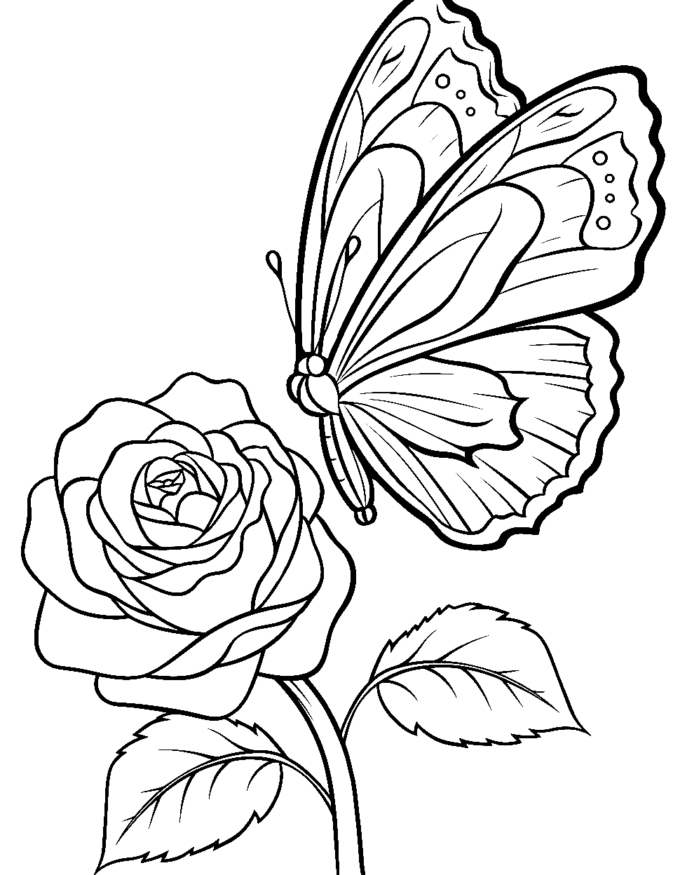 Rose coloring pages free printable sheets