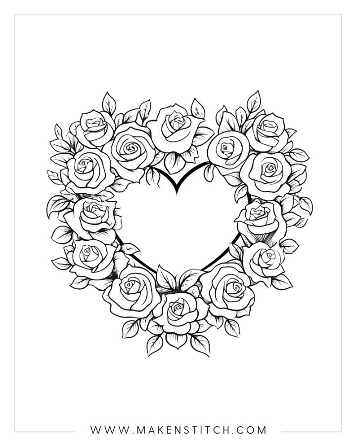 Free valentines heart coloring pages for kids and adults