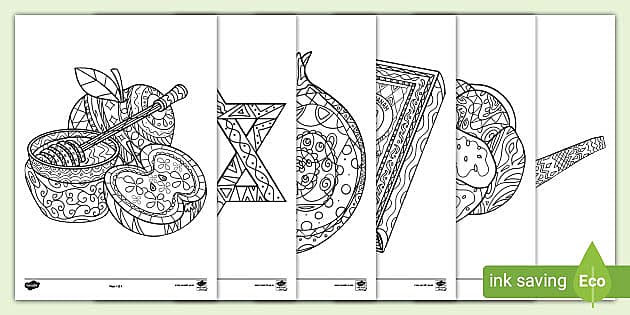 Rosh hashanah mindfulness coloring pages activity