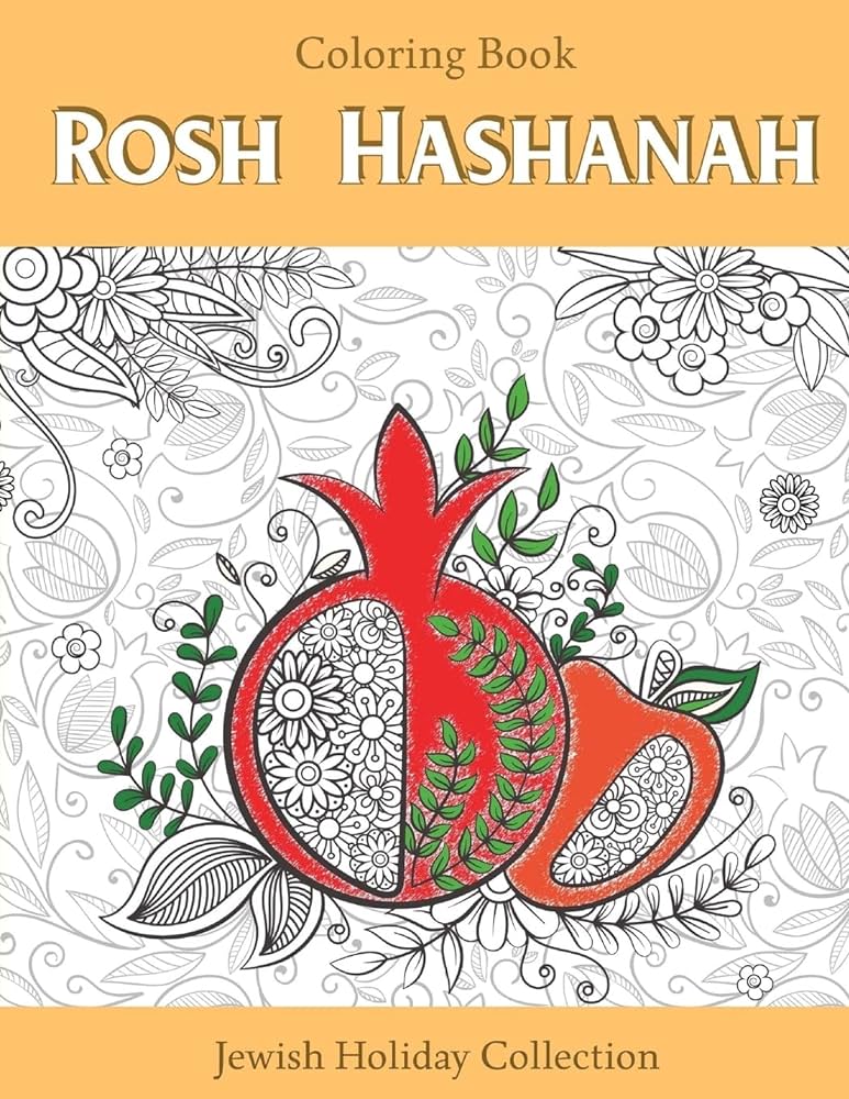 Rosh hashanah coloring book jewish holiday collection unique gift idea for holiday craft relaxation meditation and stress relief faigin rebekah books