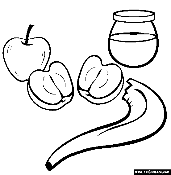 Honey apple rosh hashannah coloring page rosh hashanah rosh hashana crafts coloring pages