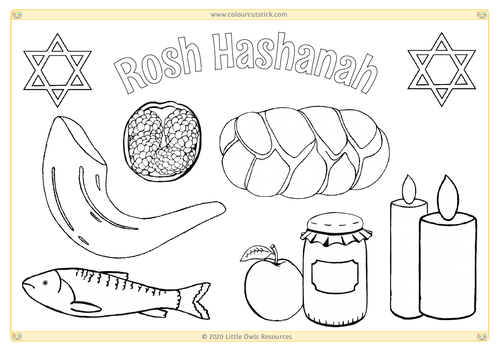 Rosh hashanah colouring activity teaching resources