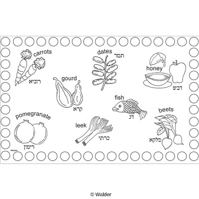 Rosh hashanah simanim placemat walder education