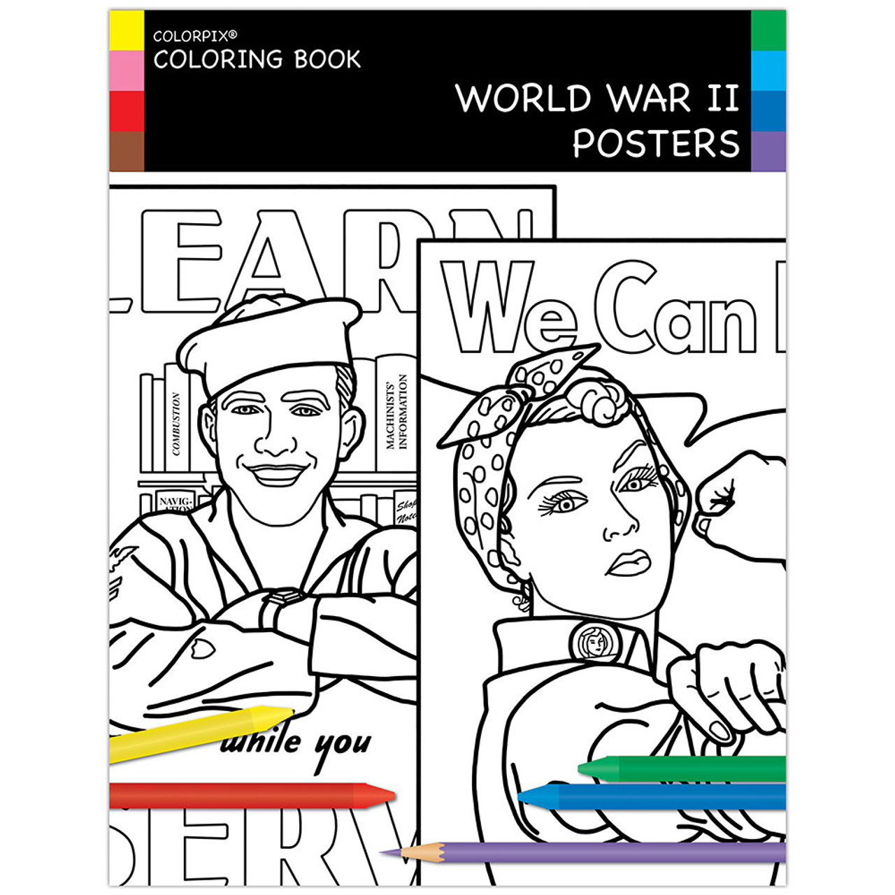 Wwii posters coloring book