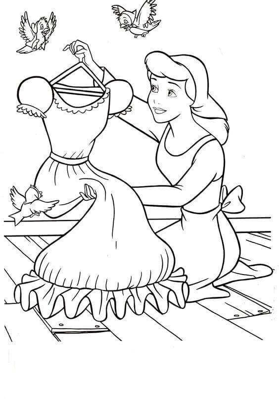 Cinderella as rosie the riveter â altered coloring book art