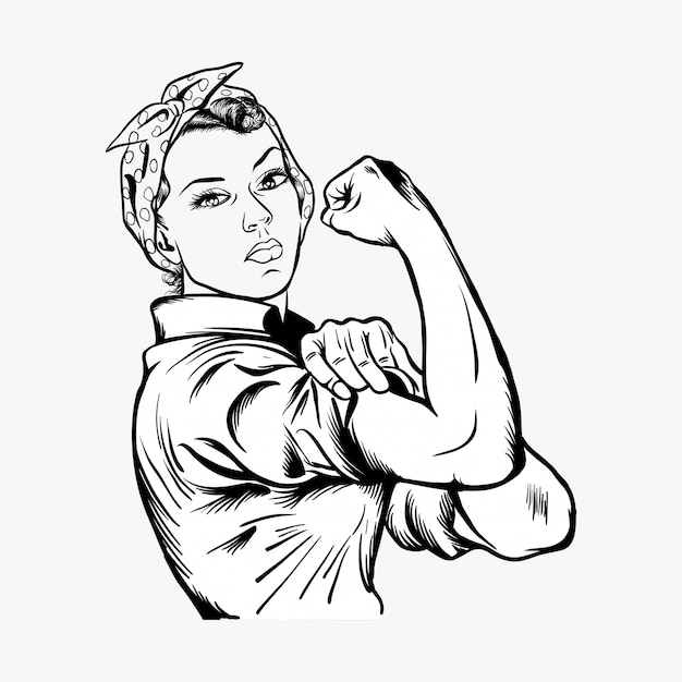 Premium vector rosie the riveter vector illustration