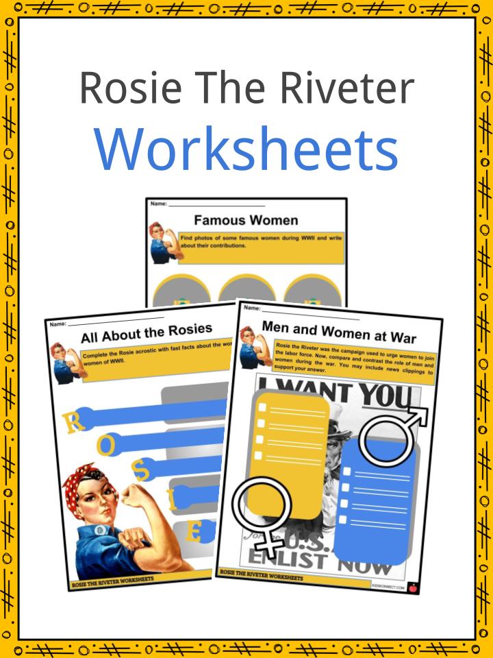 Rosie the riveter history facts worksheets for kids