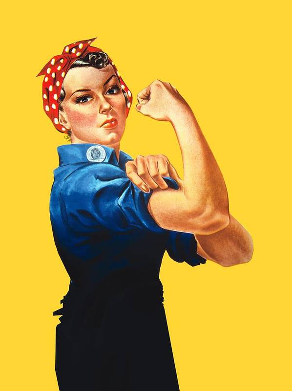 Rosie the riveter retro style art print by garaga designs