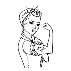 Rosie the riveter vector images