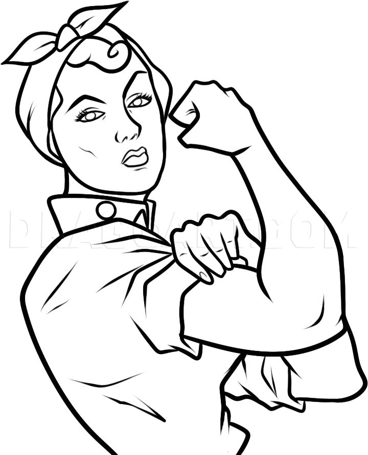 How to draw rosie the riveter rosie the riveter step by step drawing guide by dawn dragoart drawings rosie the riveter guided drawing