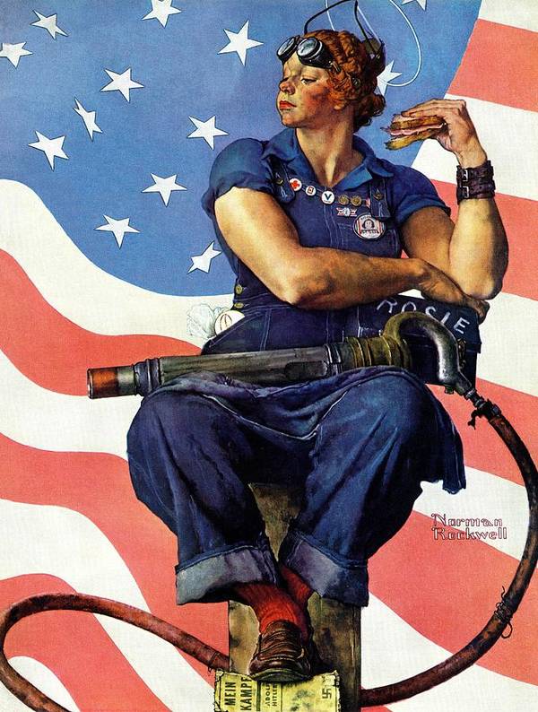 Rosie the riveter poster by norman rockwell