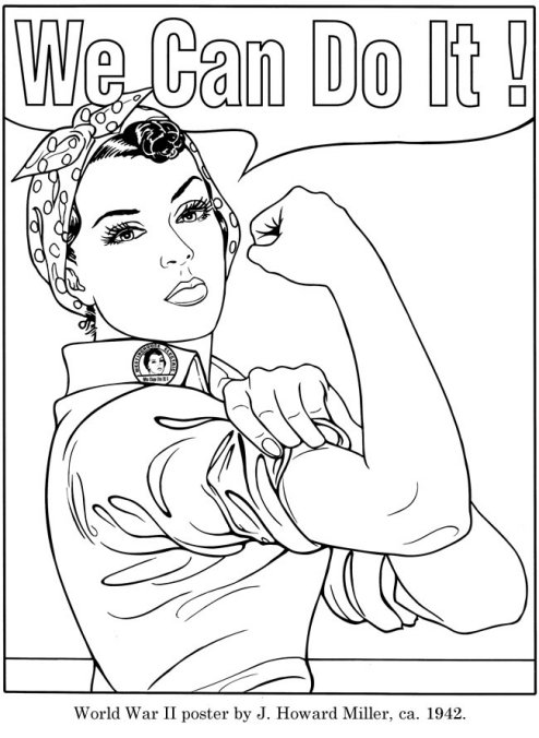 Rosie the riveter coloring page