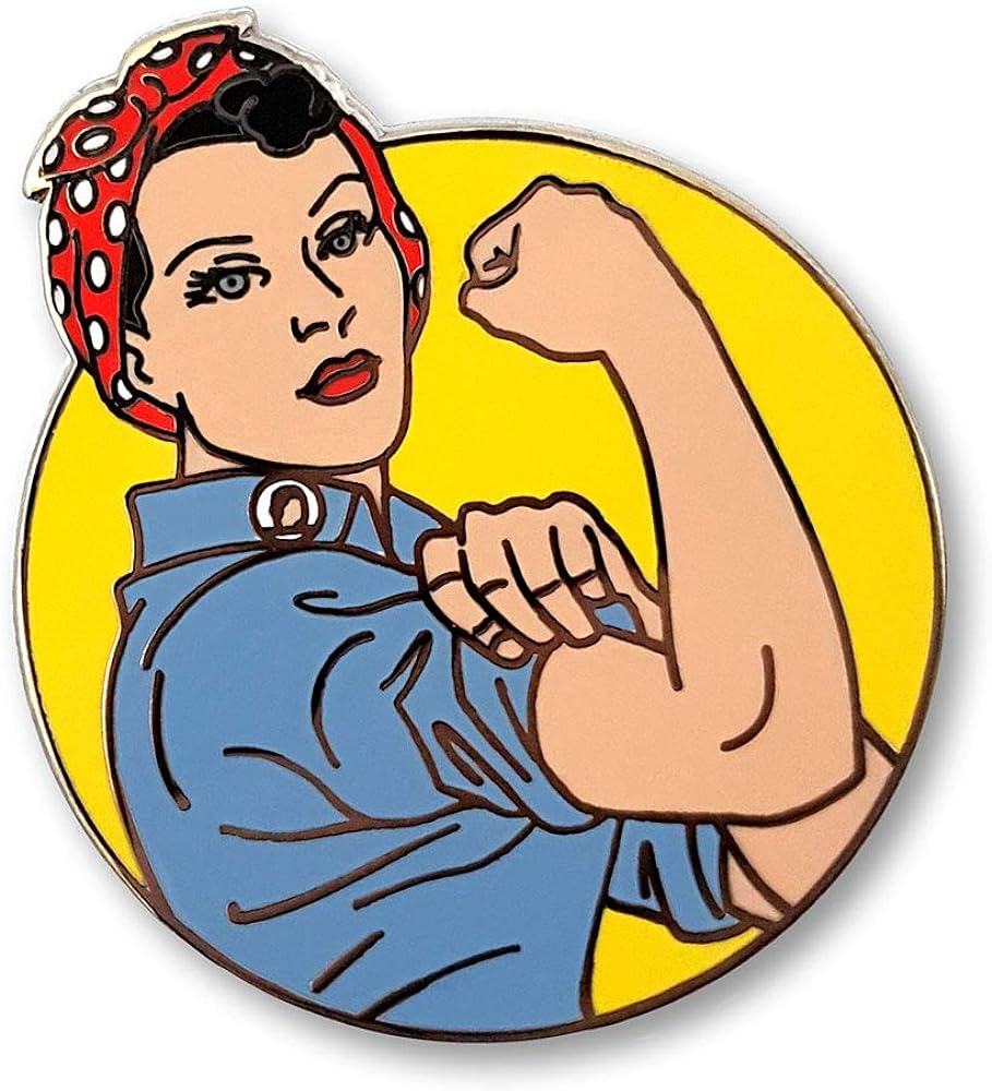 Pinsanity rosie the riveter enamel lapel pin clothing shoes jewelry