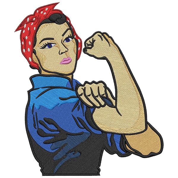 Rosie the riveter embroidery pro digitizing