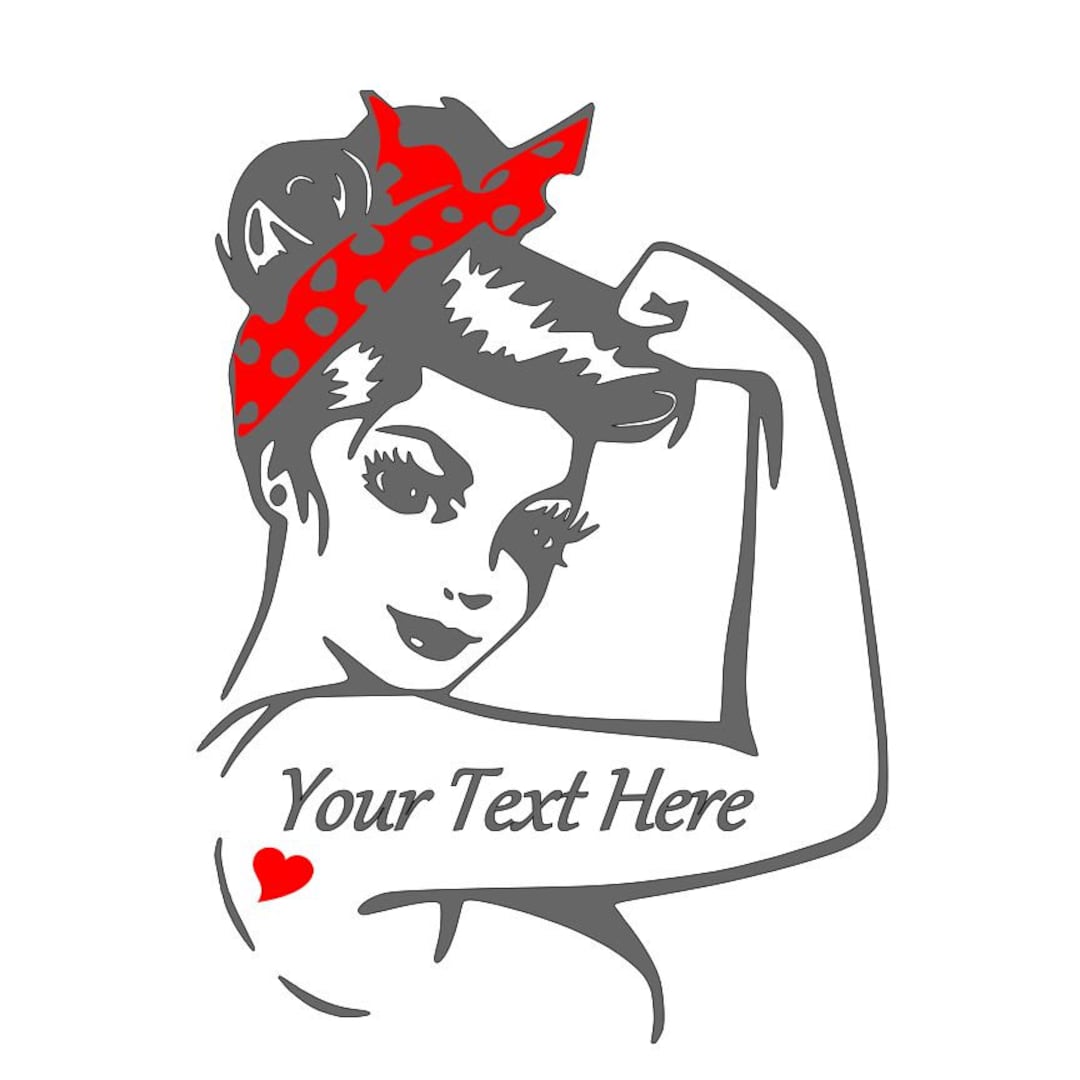Rosie the riveter tattoo rosie riveter heart girl custom car suv x truck decal decals woman sticker stickers power strong