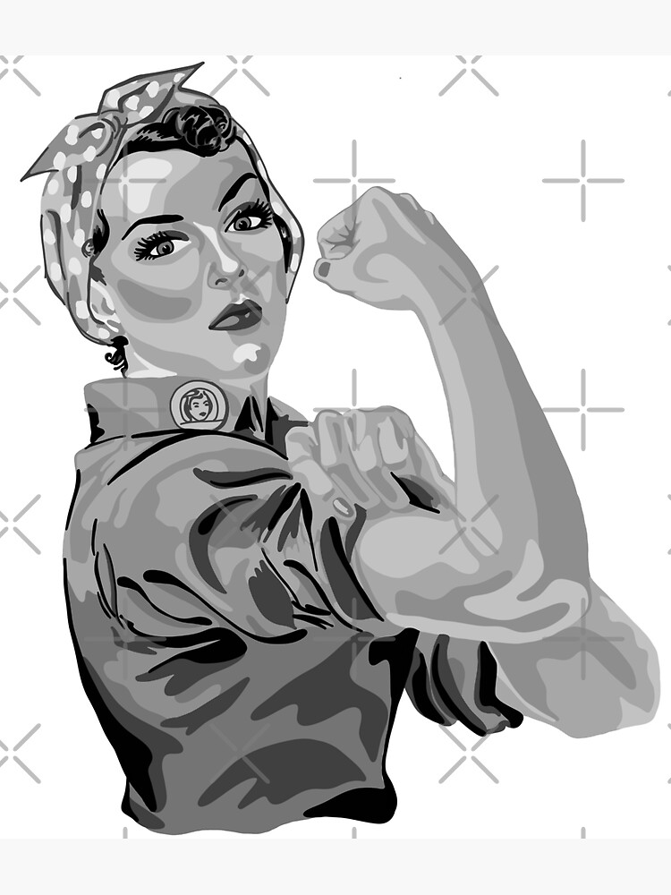 Rosie the riveter in shades of gray magnet for sale by unhingedheather