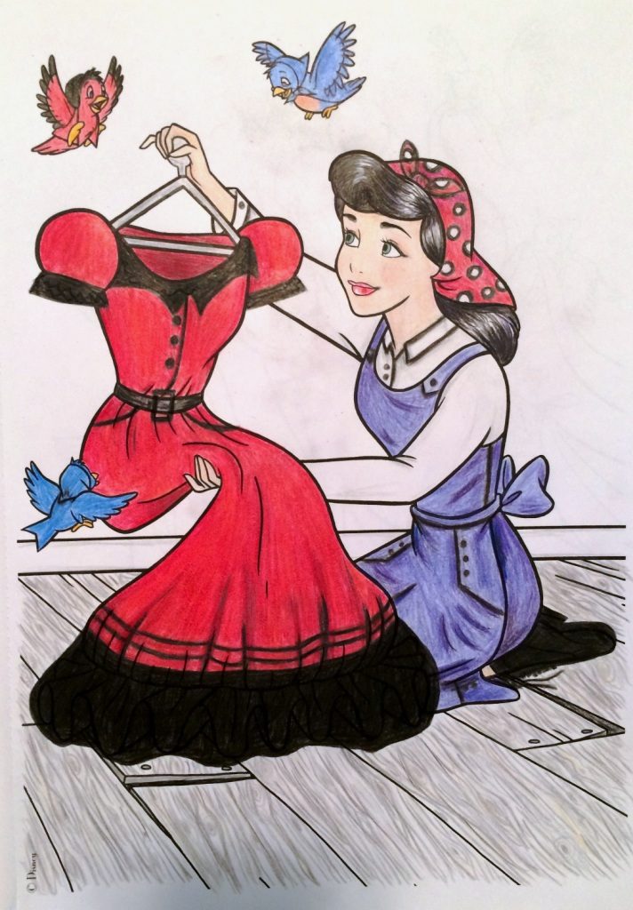 Cinderella as rosie the riveter â altered coloring book art