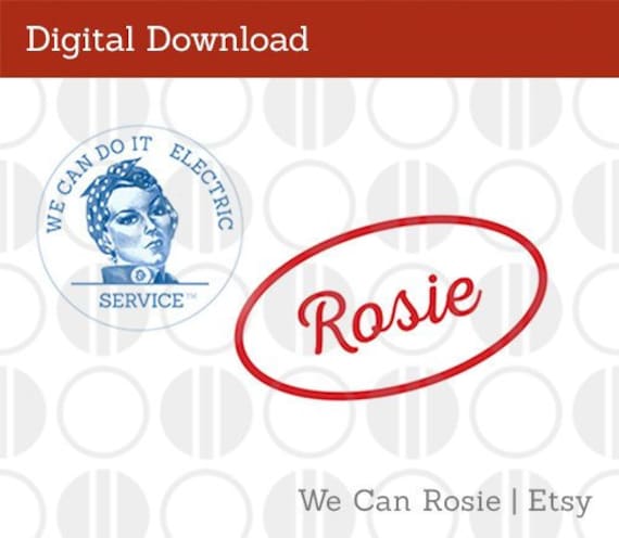 Printable rosie the riveter pin and patch last minute costume instant download digital file diy