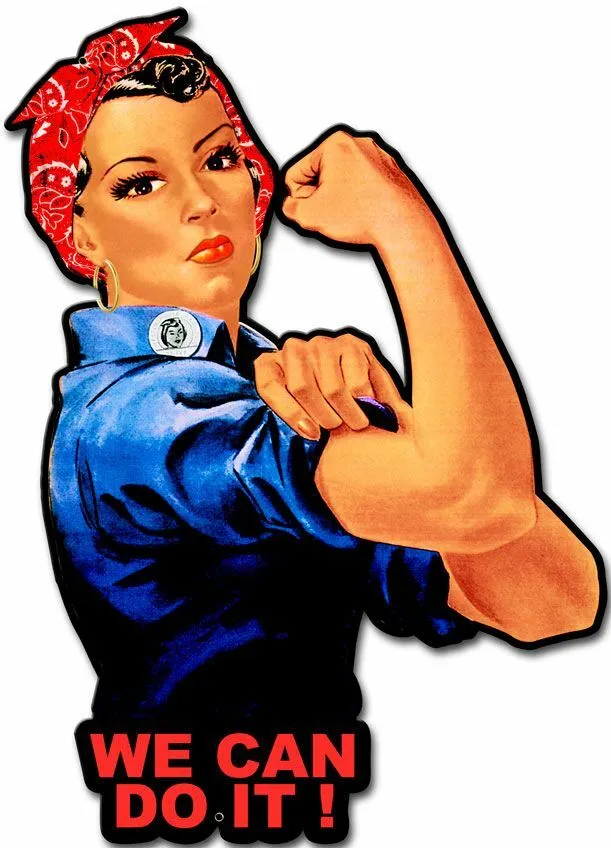 Latina rosie the riveter wwii girl heavy duty usa made metal home decor sign