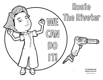 Womens history month wwii rosie the riveter coloring page by wonder media