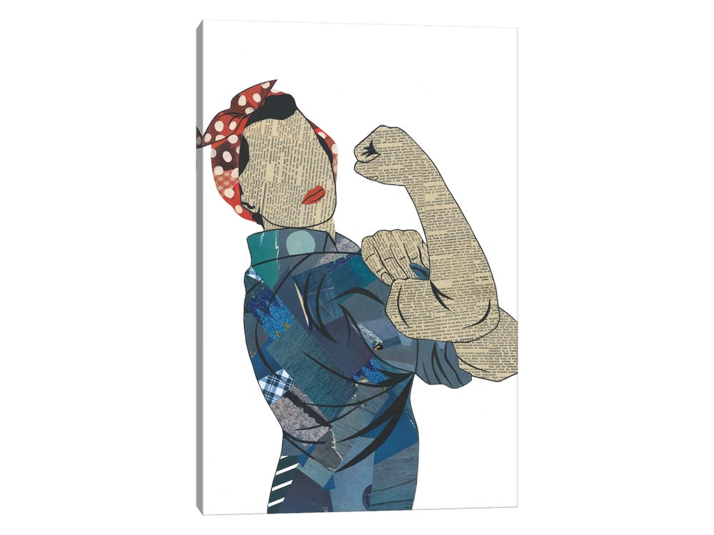 Rosie the riveter canvas artwork by paper cutz