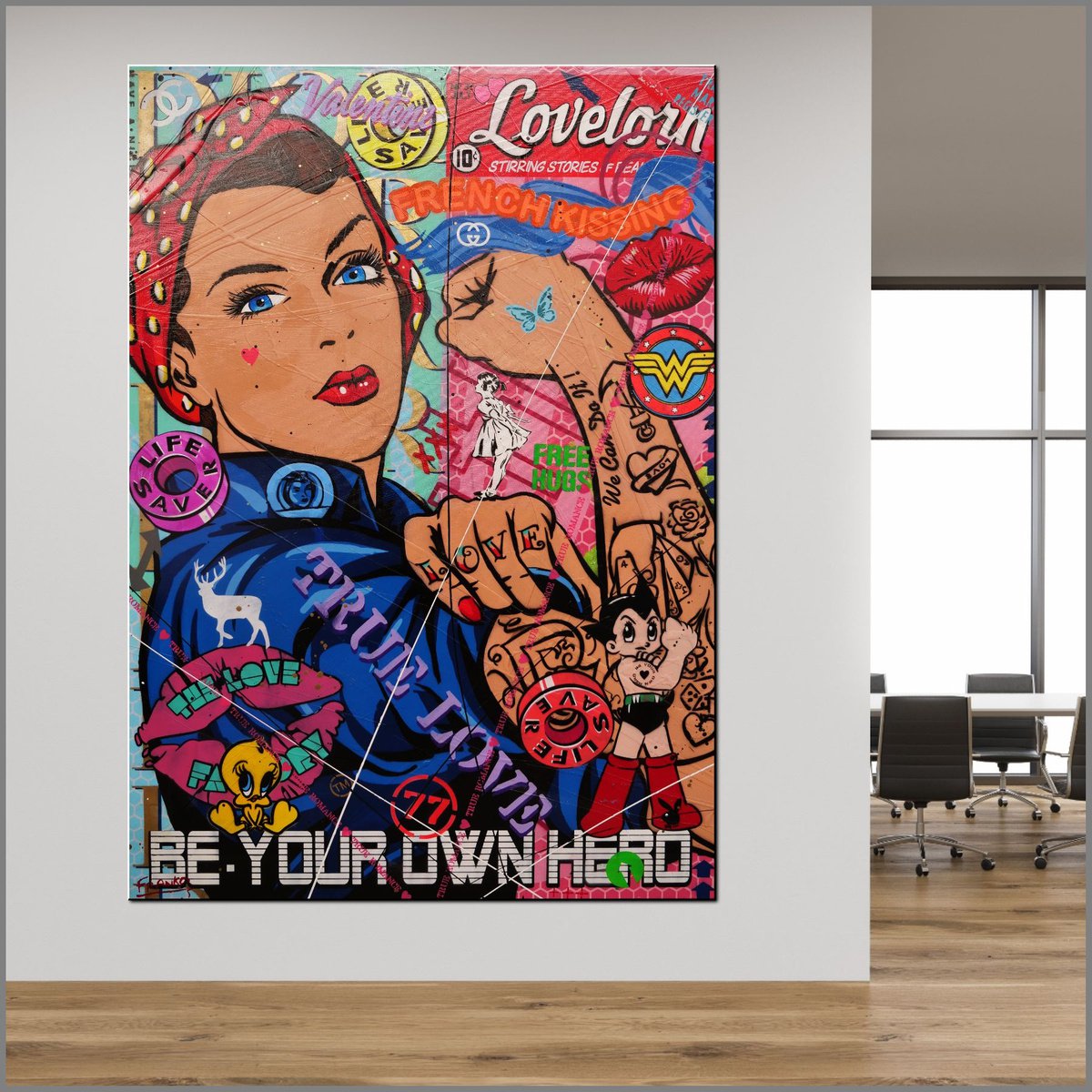 Your own hero rosie cm x cm rosie the riveter textured urban pop art mixed