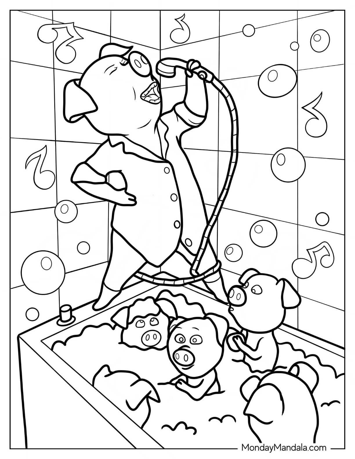 Sing coloring pages free pdf printables