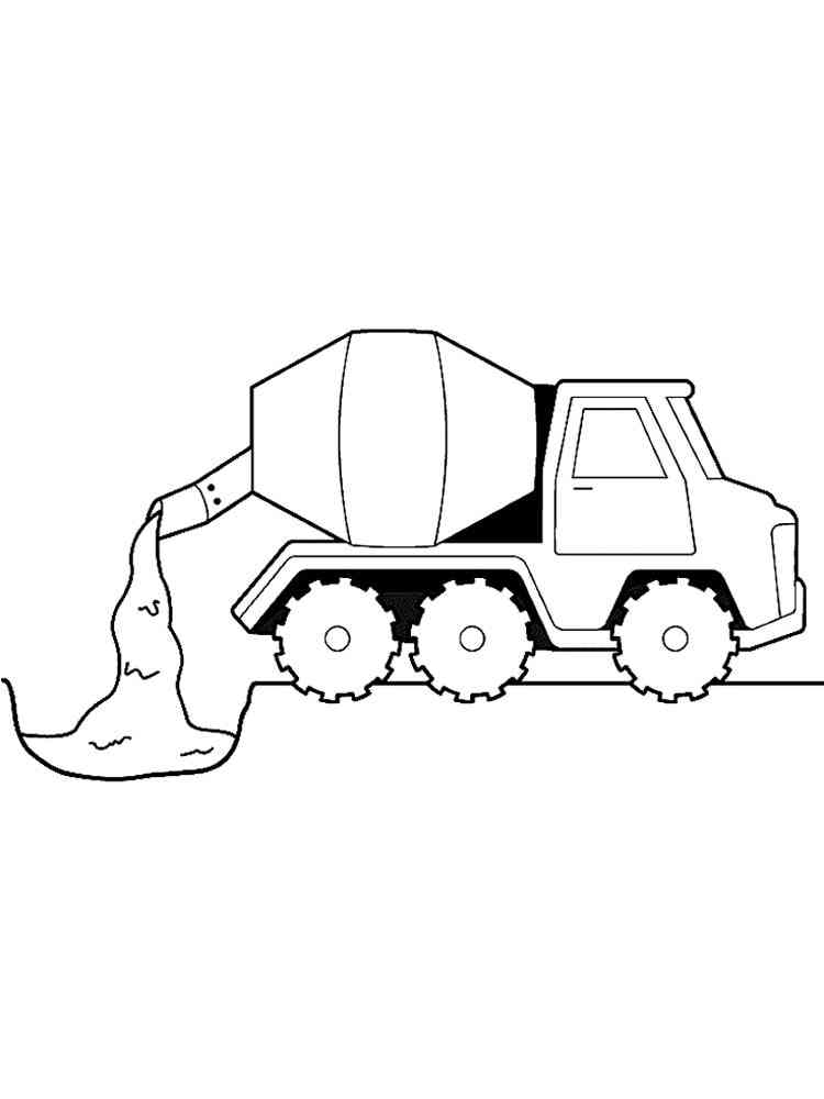 Cement mixer coloring pages