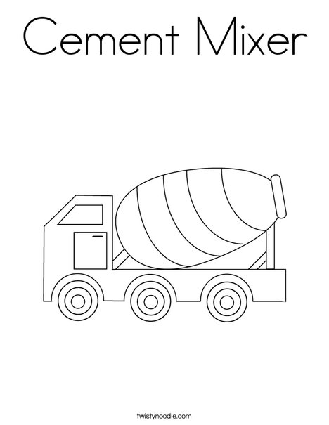 Cement mixer coloring page