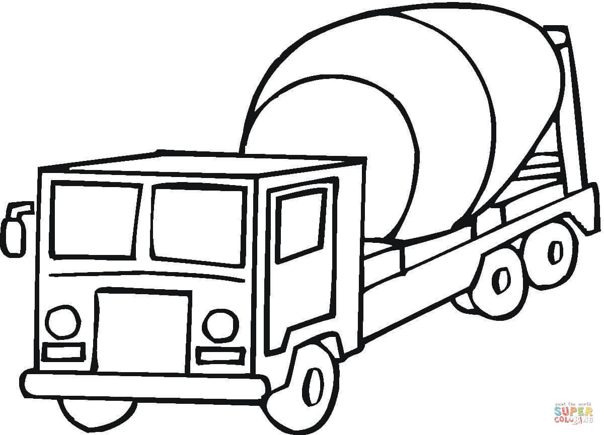 Cement mixer coloring page free printable coloring pages