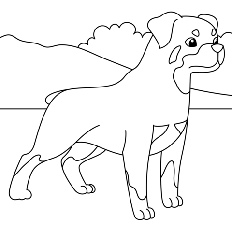 Rottweiler coloring page free printable coloring pages