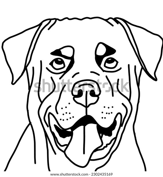 Cute rottweiler dog coloring picture stock illustration