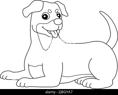 Rottweiler dog coloring page for kids stock vector image art