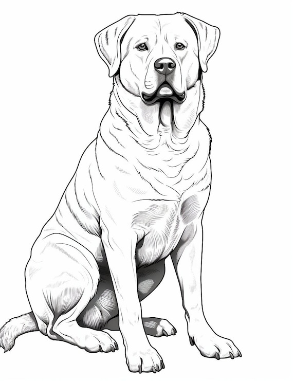 Rottweiler dog coloring page pet portrait printable coloring page coloring for adults instant download mercial use