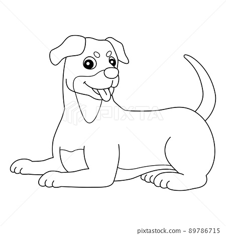 Rottweiler dog coloring page isolated for kids