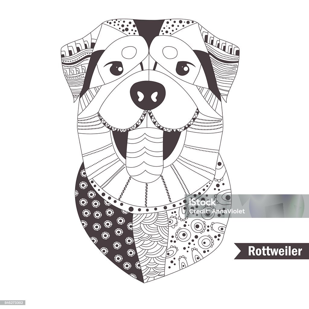 Rottweiler coloring book stock illustration