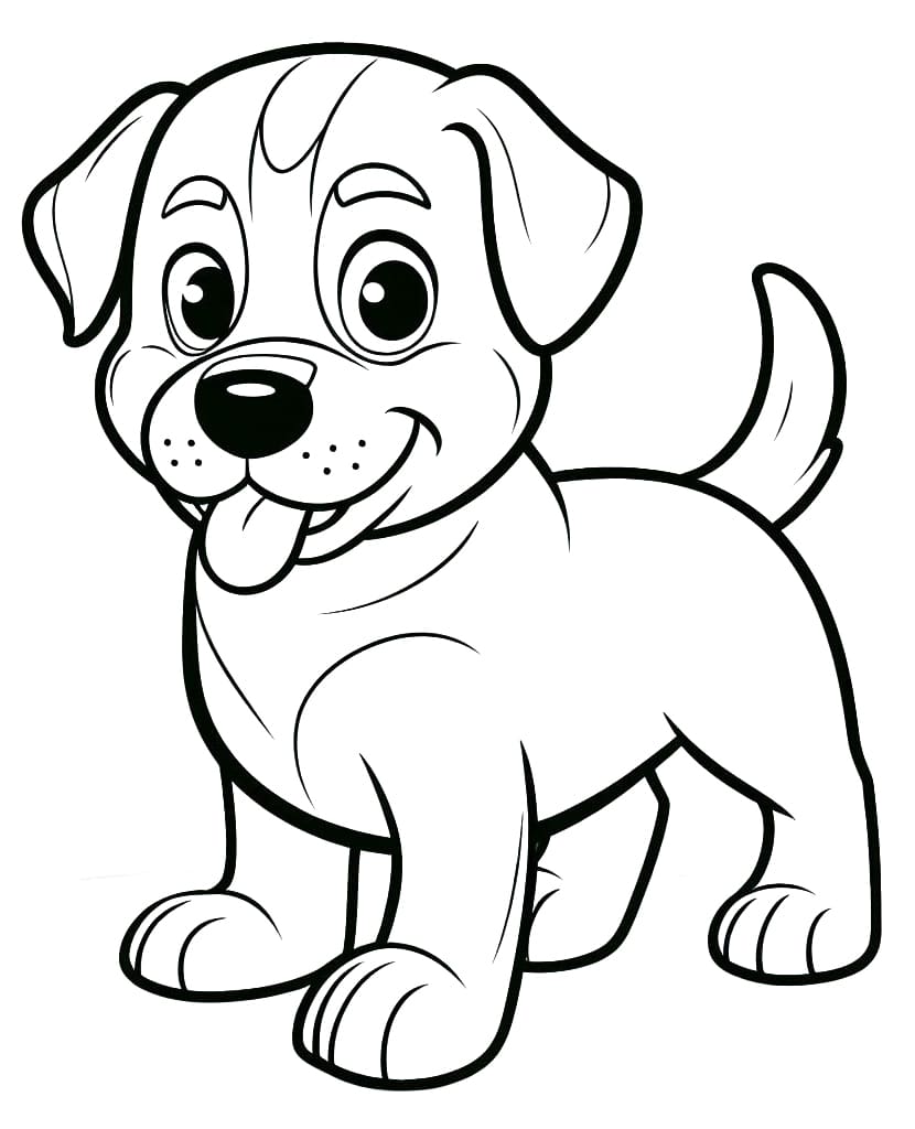 Animated rottweiler coloring page